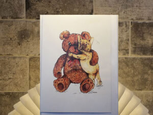 Frenchie with big brown bear