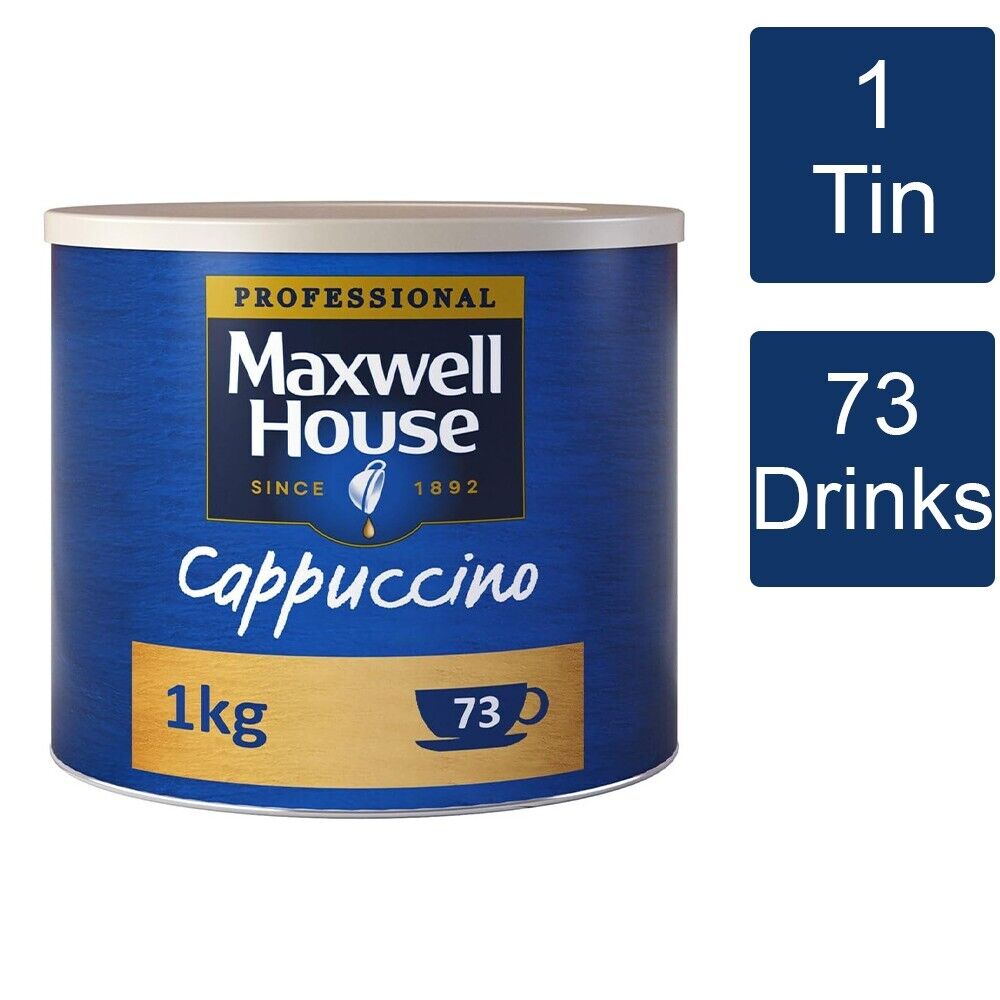 Maxwell House Cappuccino Instant Coffee Powder 1 x 1kg Tin - 73...