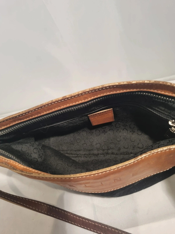 Celine Old C Macadam Shoulder Bag Handbag Bordeaux Suede - Image 6