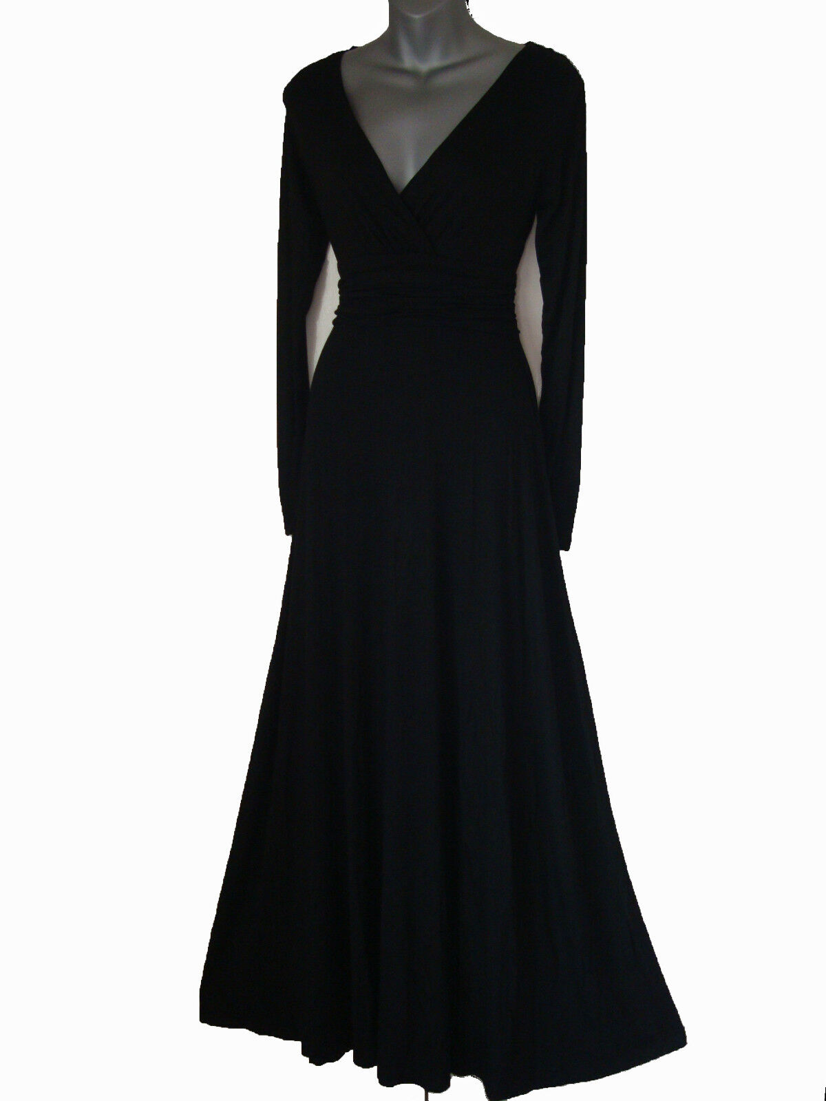 BLACK LONG FULL LENGTH MAXI EVENING PARTY COCKTAIL DRESS SIZES 8 - 20
