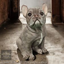 French Bulldog figurine large 35cm grey blue ornament decor Frenchie Puppy Dog