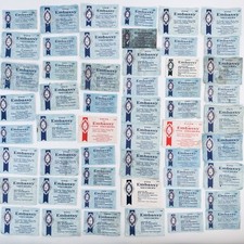 52 pcs Vintage Embassy Cigarette Vouchers Job Lot Tobacco Coupons Blue Red...