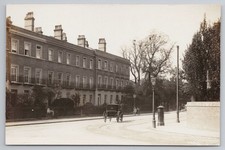 RPPC Elegant London Street Scene Horse Drawn Carriage Georgian Terrace c1910