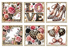 Rose Card Toppers for Cardmaking & Scrapbooking, Ephemera, Gift Tags topper