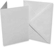 A5 White Card Blanks & C5 Envelopes - 300gsm Card Pre-Creased For Easy Folding